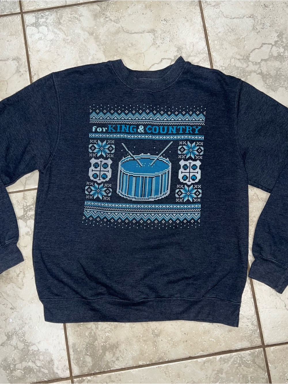 For King and Country Navy Blue Graphic Sweatshirt - Drummer boy design